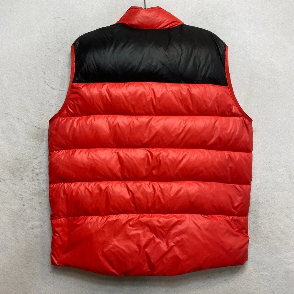 Nike ACG Puffer Vest Mens Large Red Black Goose Down Insulated 800 Fill Zip Up